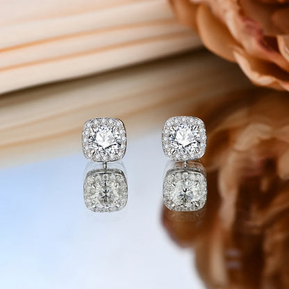 Luxurly 1.0ct Moissanite Earrings Diamond 925 Sterling Silver Gold Plated Moissanite Fine Jewelry Certificate Wholesale