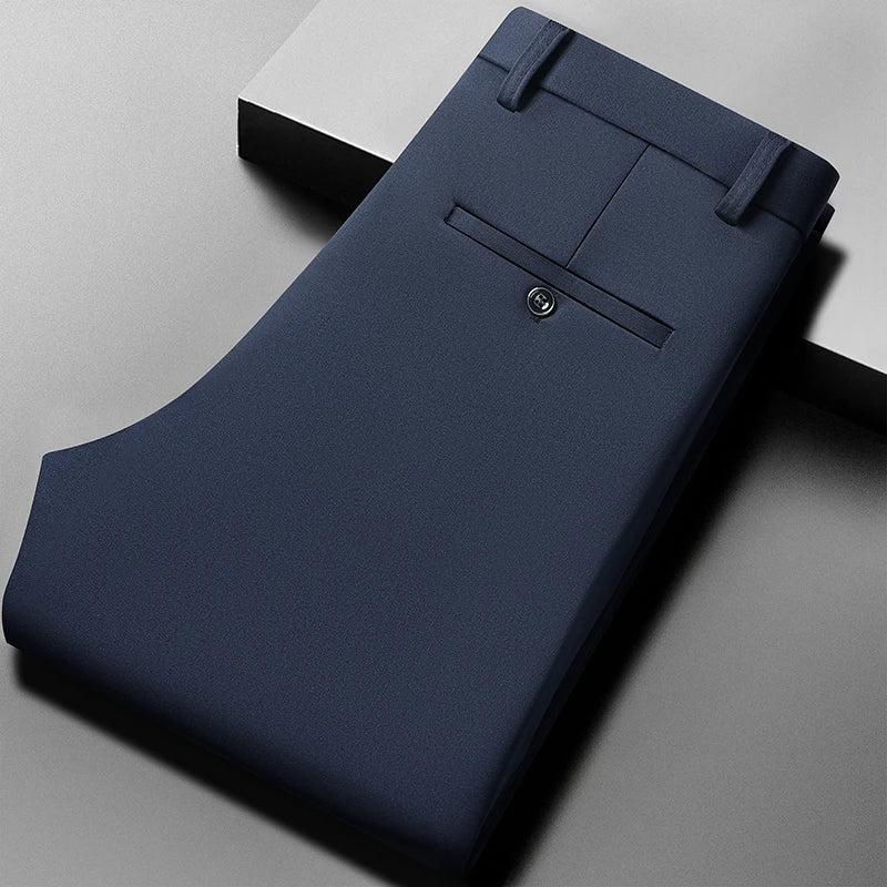 Men's Four-Way Stretch Business Casual Pants Spring/Autumn Formal Dress Trousers Elastic Comfortable Casual Pants