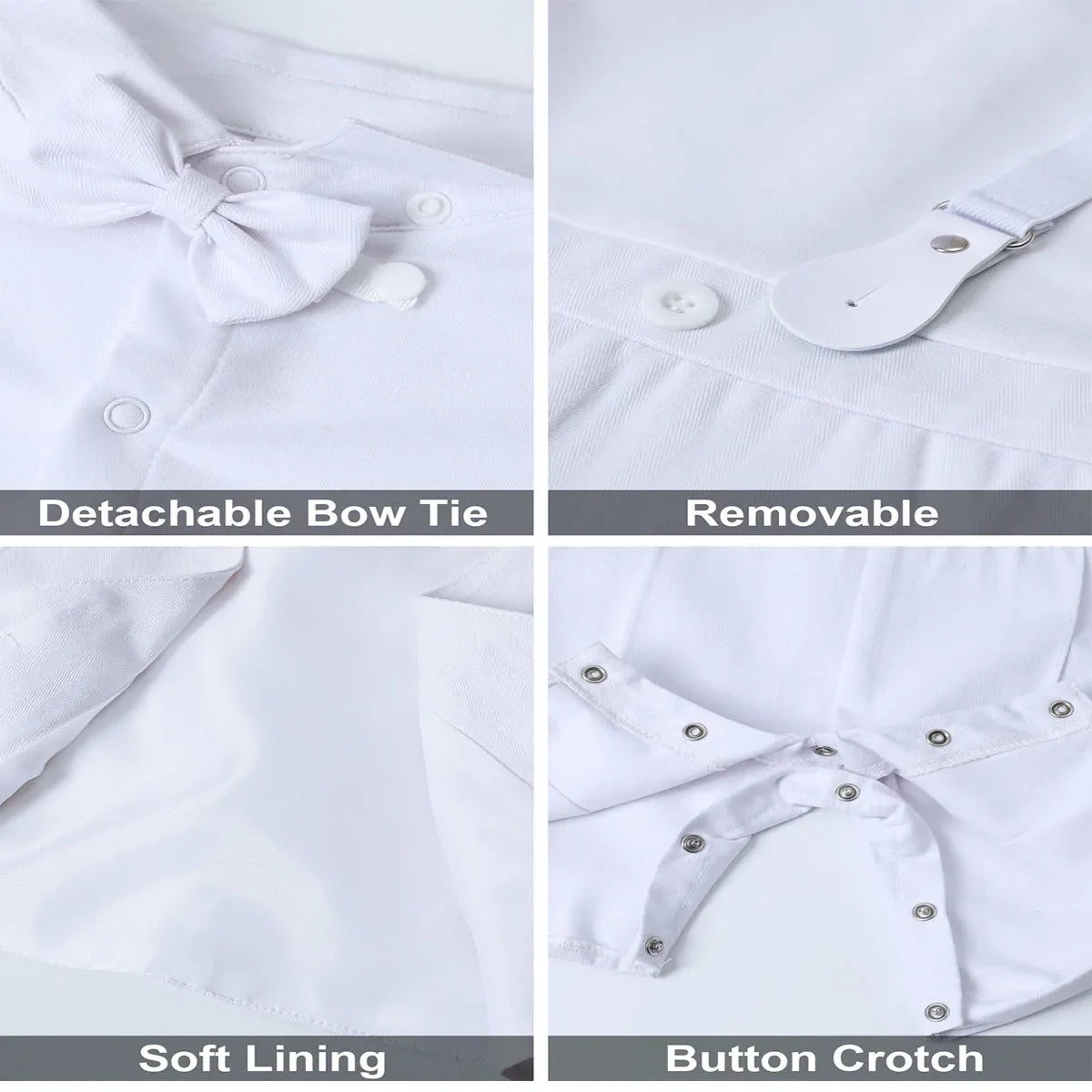 Baby Boys Baptism Outfit Infant Wedding Gentleman Set Christening Formal Birthday Party Suit Suspender Bow Tie Romper
