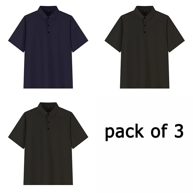 Polo Shirt Men Plus Size 4XL 5XL 6XL 7XL Short Sleeve Knitted Polo Shirts Loose Polos Oversized Tops Big Size Men Clothing T シャツ