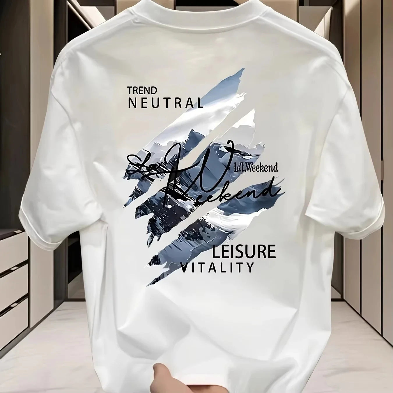 Summer Casual Street Breathable Men's Short-sleeved T-shirt for Outdoor Outings Trendy Printed Men's Clothing