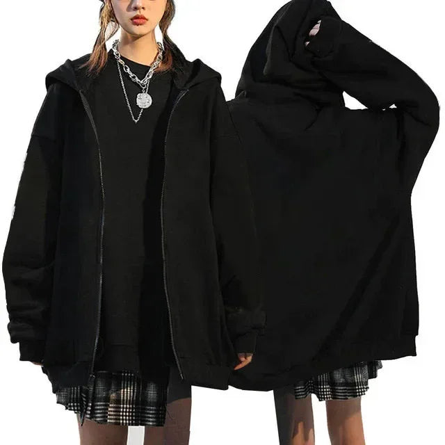 Haikyuu Graphic Zippper Jackets Sweatshirts Japanese Anime Manga Y2k Gothic Zip Up Hoodies Karasuno Fly High Harajuku Streetwear