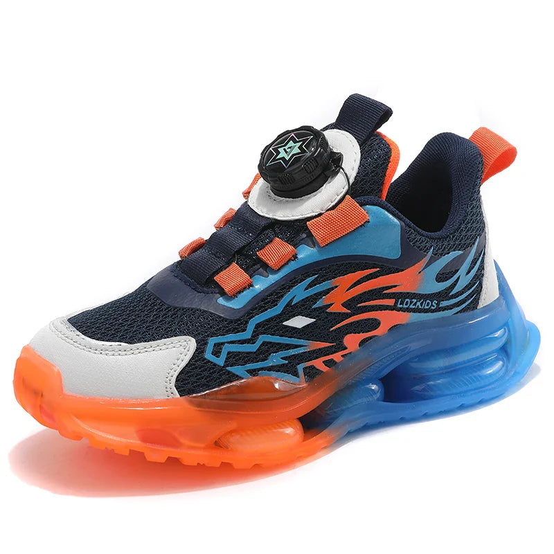 New Anti-skid Leather Kids Sneakers for Boys Running Walking Lightweight Casual Shoes With Fashion Dragon Pattern Size 28-39