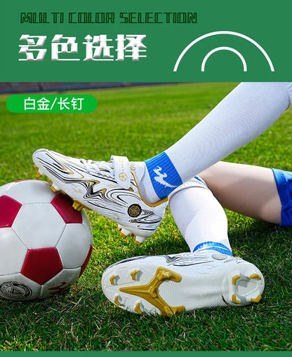 Kids Soccer Cleats Football Shoes Non Slip Breathable Lightweight Training Sneakers Boys Girls Children Football Match Boots