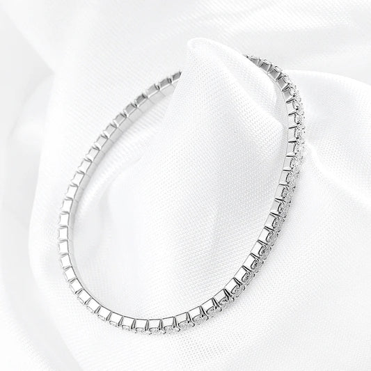 3mm Elastic Moissanite Tennis Bracelets for Women Men Full Diamond Sparkling Pure 925 Sterling Silver Jewelry Wholesale