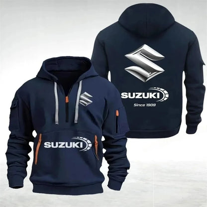 Men sweatshirts, hoodies, half-pocket autumn and winter outdoor sports jackets, racing and motorcycle men's and women's wear