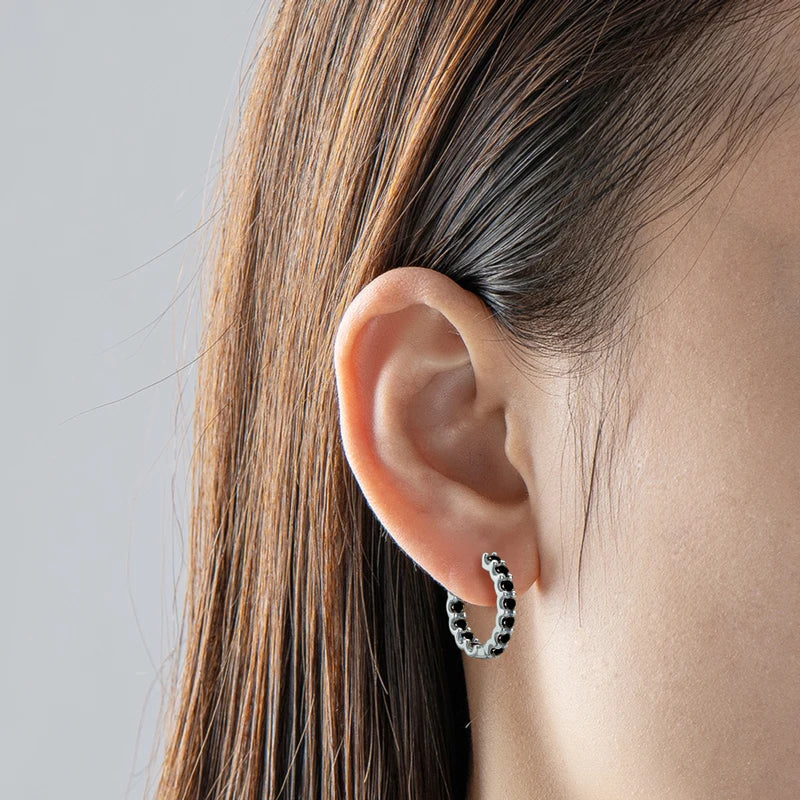 Hoops 100% 925 Sterling Silver Real 3mm Moissanite Stud Earrings For Women Sparkling Jewelry Gifts with Certificate Gifts
