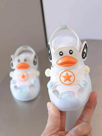 LED Light Baby Shoes 2023 Summer 0-3 Year Old Boys/girl Headband Anti Kick Sandals with Soft Soles Baby Toddler Soles Beach Shoe