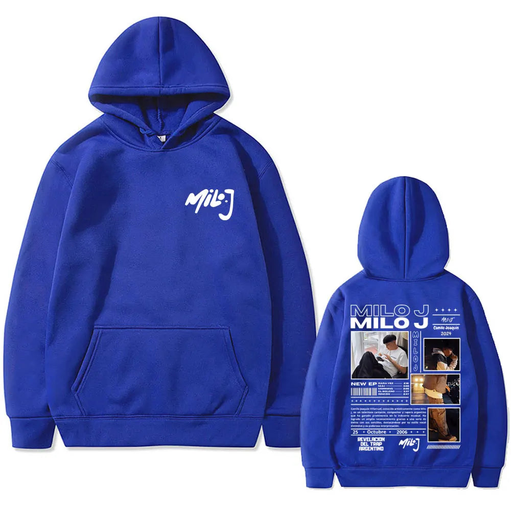 Rapper Milo J 111 Album Graphic Hoodie Men Women Hip Hop Fashion Oversized Hooded Sweatshirt Men's Casual Fleece Cotton Hoodies