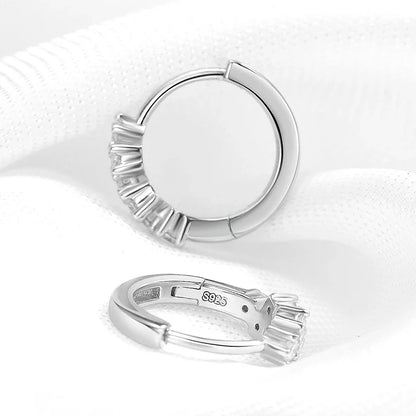2mm 100% Real Moissanite Hoop Earrings for Girls Children's Jewelry 1CM Small Size 925 Sterling Silver Plated 18k Earring