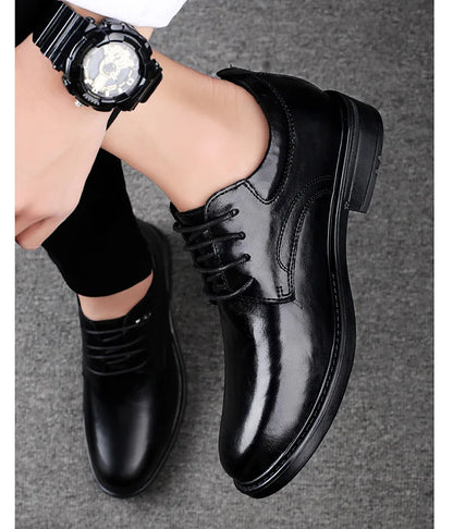 Leather Casual Elevator Shoes for Men 10cm Invisible Height Increase Casual Sneakers Business Formal Shoes