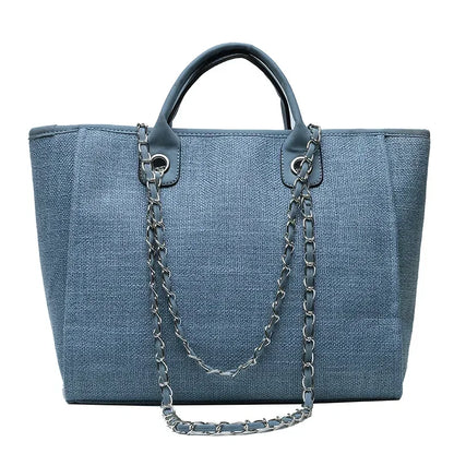 Fashion Make Up Designer Big Women's 2025 New Korean Fashion Casual Large Capacity Shoulder Crossbody Chain Tote Bag