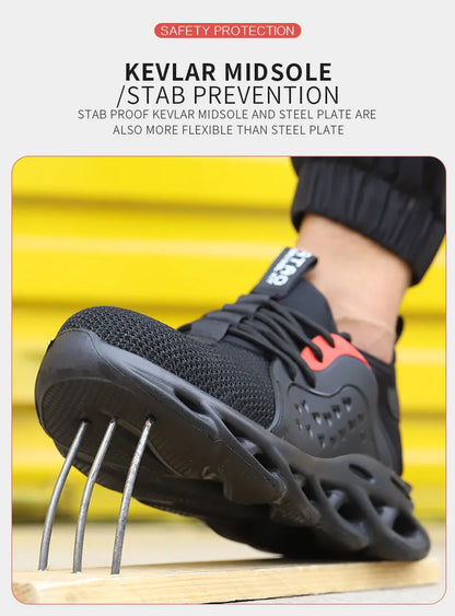 Comfortable Indestructible Safety Shoes Men Work Sneakers Light Security Boots Men Puncture-Proof Work Boots Steel Toe Shoes