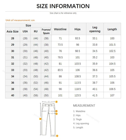 White Summer Men's Slim Jeans Classic Business Fashion High Quality Cotton Stretch Denim Pants Brand Trousers