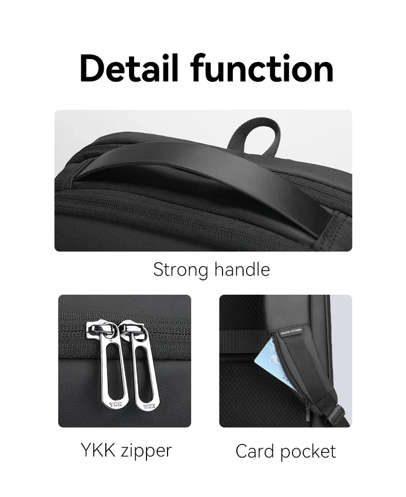Slim Laptop Backpack for Men Business Minimalist Backpack YKK Zipper Scratch Resistant With USB