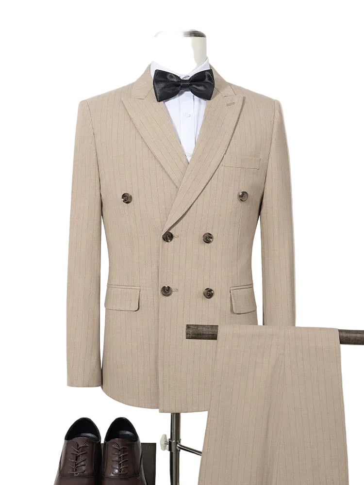 High quality striped suits for men slim fitting luxury man clothing elegant mens suit Wedding trends costumes