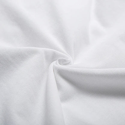 Women's T-Shirt Summer Luxury  New Embroidery Letter Lantern Sleeve T-Shirt White Basic Cotton T-Shirt Women's Top T-Shirt