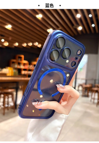 Plating Transparent For Magsafe Magnetic Case for IPhone 17 17Pro 17 Pro Max 17 Air Original Soft TPU Lens Protector Cover