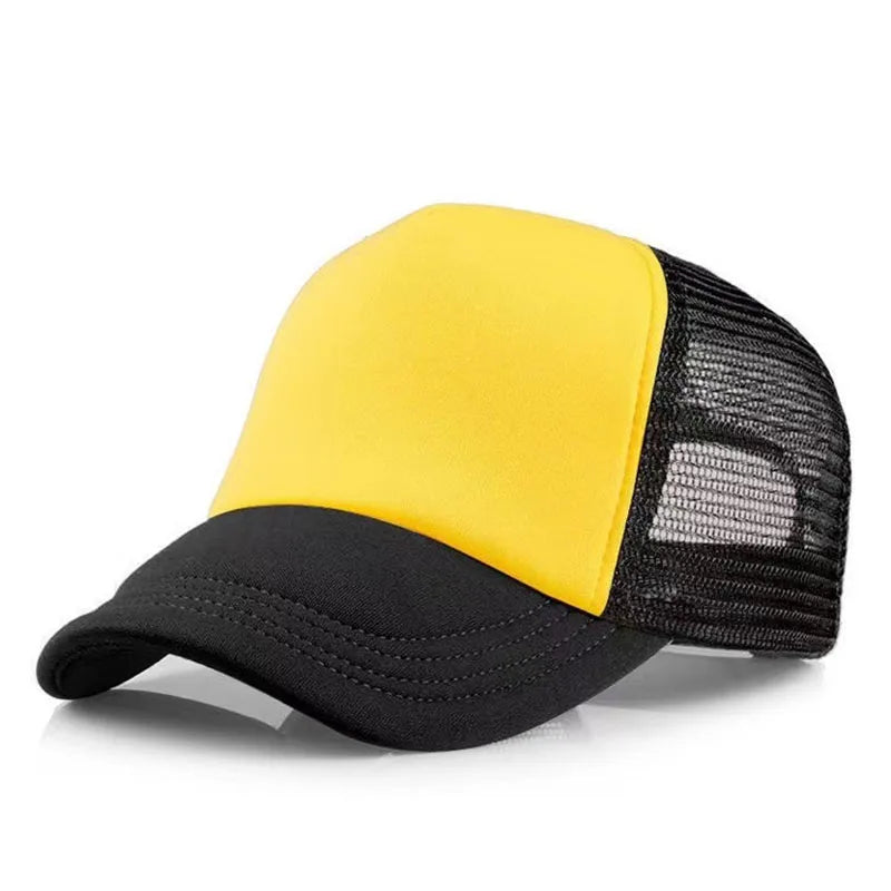 50 Color Unisex SummerTrucker Hat For Adult Net Baseball Cap Men Women Polyester Blank Mesh Adjustable Sun Hat Visor