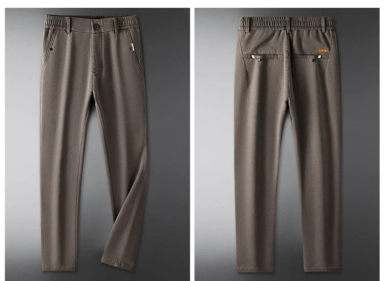 Business Straight Men's Pants Fashion Comfortable Brand Lyocell Soft Trousers Classic Simple Regular Solid Color Slim Pants