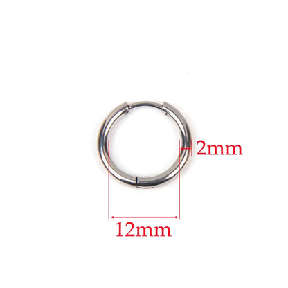 10pcs 316L Stainless Steel Hoop Earrings Women Men Punk Hiphop Circular Ear Buckle Ring Jewelry Gold Color Accessories Wholesale