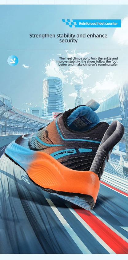 Outdoor Lace-up Boys Girls Knit Jogging Shoes Gym Sneakers Children‘s Basketball Shoes Non-slip Breathable Sports Training Shoes