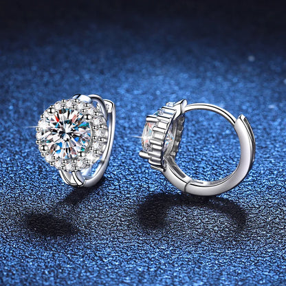 New In 1-2cttw D Color Moissanite Hoop Earrings for Women S925 Silver Party Small Ear Buckle Wedding Earring Wholesale