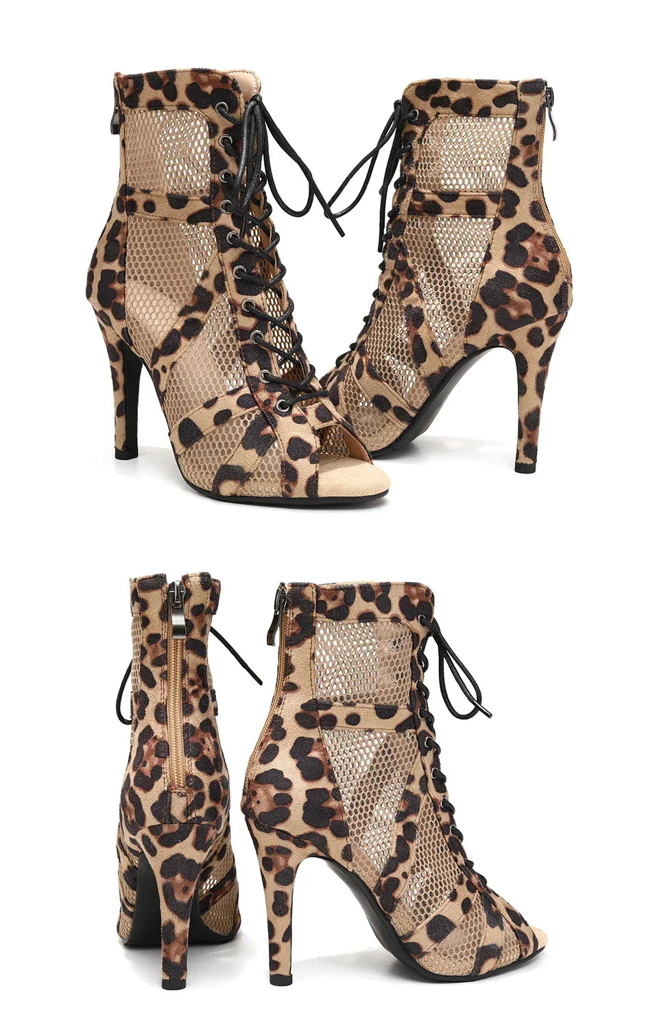 Girls Latin Dance Shoes Women Modern Dance Salsa High-Top Sandals Dance Hall Shoes Ladies Fashion Sexy High-Heeled Suede Boots
