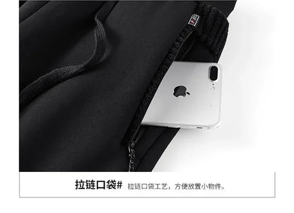 Men's Sets Jacket + pant Warm Fur Winter Sweatshirt Cashmere Tracksuit Men's Sets Fleece Thick Hooded Brand Casual Track Suits