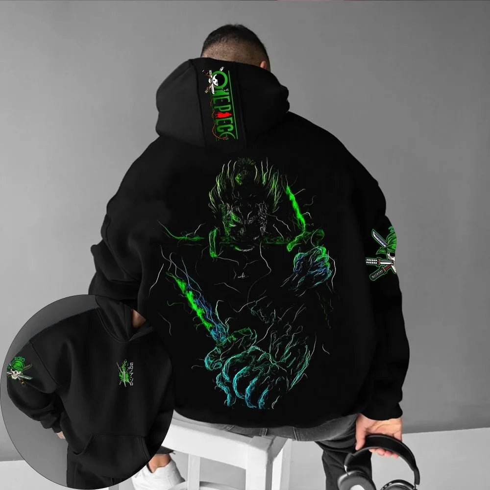 Men's Hoodie Sweater Roronoa Zoro Japanese Anime Summer Autumn Boys Children's Long Sleeve Pullover Parent-Child Wear