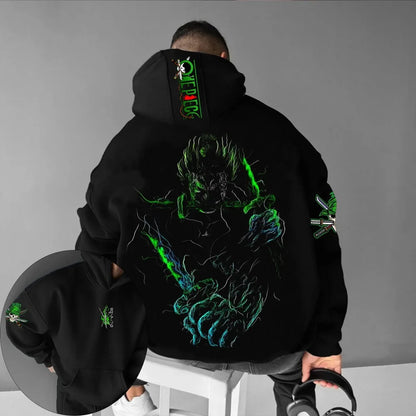 Men's Hoodie Sweater Roronoa Zoro Japanese Anime Summer Autumn Boys Children's Long Sleeve Pullover Parent-Child Wear