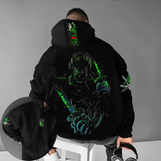 Men's Hoodie Sweater Roronoa Zoro Japanese Anime Summer Autumn Boys Children's Long Sleeve Pullover Parent-Child Wear