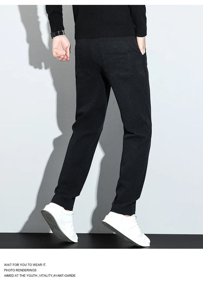 Korean Fashion Lyocell Casual Pants Men's New Spring Breathable Straight Elastic High Quality Daily Streetwear Male Trousers