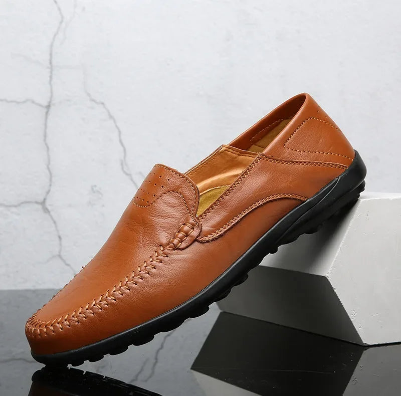 Genuine Leather Men Casual Shoes Luxury Brand Formal Men Loafers Moccasins Italian Breathable Slip on Male Boat Shoes Size 37-47