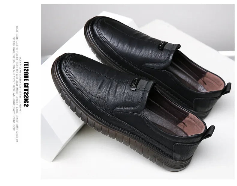 High Quality Outdoor Comfortable Fashion Soft Classic Driving Non-slip Flats Moccasin Handmade Men Cowhide Leather Casual Shoes