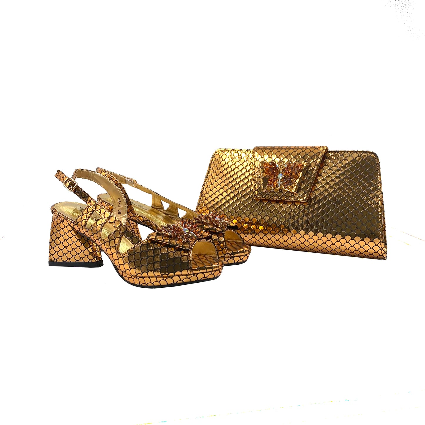 Royal Blue 2024 New Fashionable Summer Hollow Pattern Design Comfortble Heesl Sandal with Bag Set For Wpmen Party