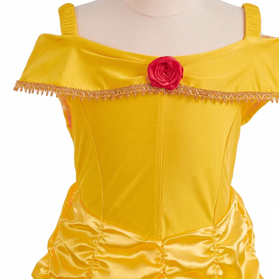 2025 Kid Elsa Anna Costume Girl Birthday Floral Dress Children Snow Queen Performance Fantasy Princess Evening Halloween Costume