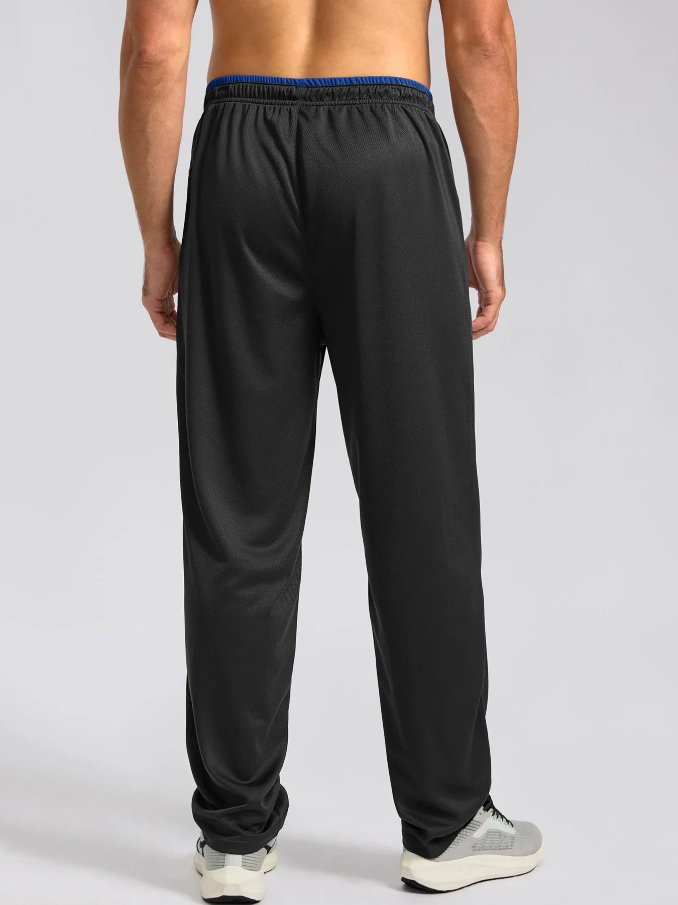 2025  Men's Comfort Sports Pants Solid Color Breathable Quick Drying Loose Fit Basketball Running Straight Leg Trousers
