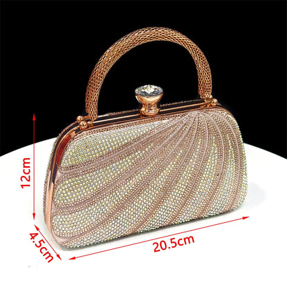 New Green Colour Pointed-Toe Diamond-Studded Party Women's High Heels Gorgeous Parties Shoes and Bag to Match