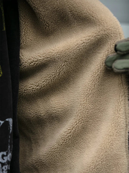 Japanese Vintage MenPolar Wool Jacket Winter High Quality Coat Thick Korean Streetwear Loose Couple Fashionable Male Warm Jacket