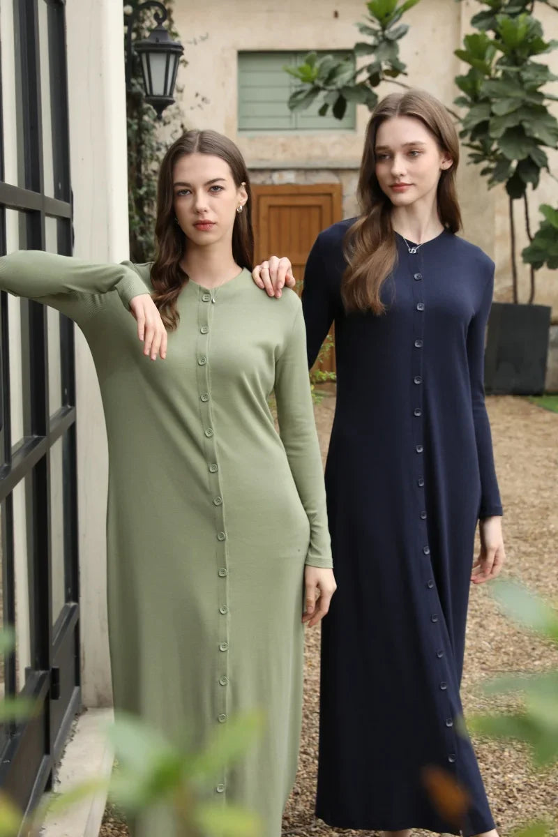summer woman dress comfortable ribbing maxi button dress  lady clothes