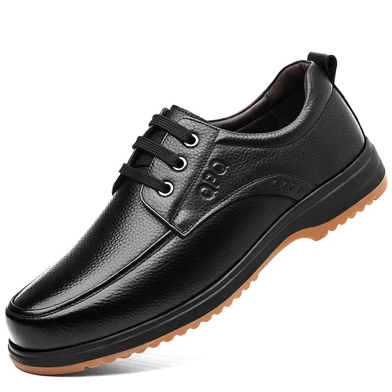 Men’s leather business casual shoes breathable soft sole spring autumn