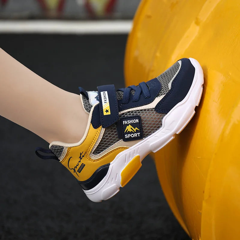 Kids Fashion Mesh Running Shoes Youngsters Teens Casual Walking Students Sneakers Breathable Soft Children Outdoor Sports Tennis