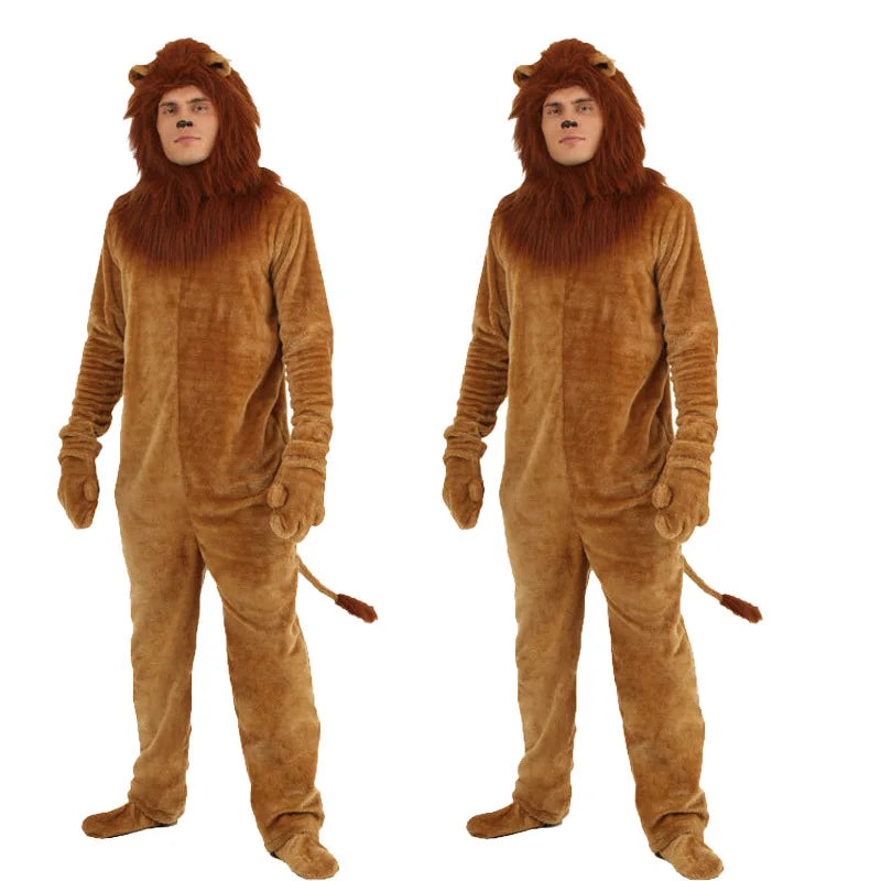 Anime Black Panther And Wizard of Oz Cute Lion Cosplay Costume Bodysuits Children For Men Boys Halloween Superhero Jumpsuits