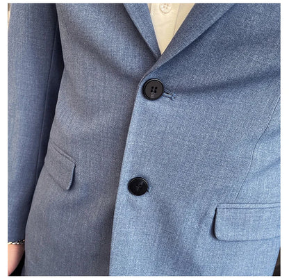 Conjunto de Terno Masculino de Negócios Slim Fit Três Peças 2025 de Alto Padrão Estilo Coreano para Casamento Noivo Festa Terno Colete Calças M-4XL