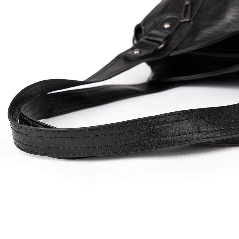 Pu shoulder bag fashionable temperament zipper opening design daily commuter handbag