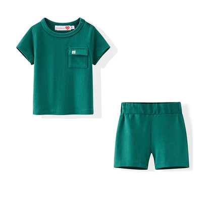 Family clothes with pockets summer label design children's boy and girls dress shirts baby set teenage skirt set