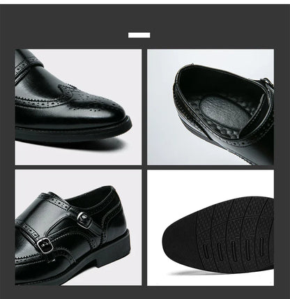 Classic Dress Shoes Men Trend Casual Business Office Leather Shoes For Men Large Size 48 Social Party Formal Brogues Shoes Male