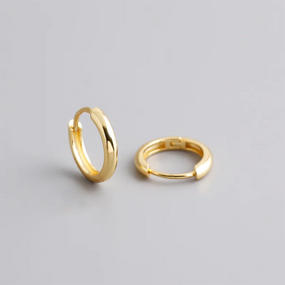 925 Sterling Silver Minimalist Matte Gothic Unisex Huggies Ear Hoop Earrings for Women Men Piercing Ear Buckle Jewelry