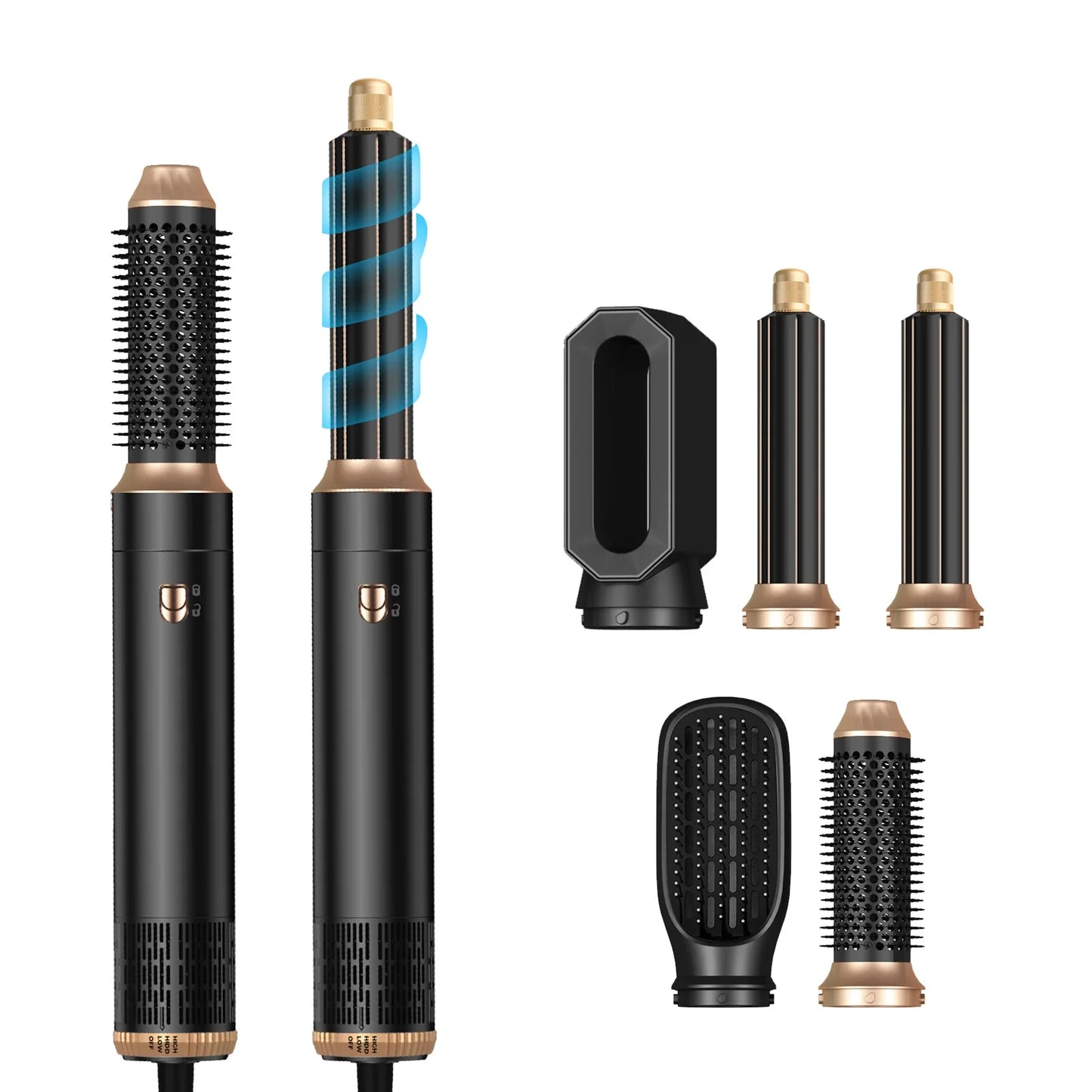 UKLISS Professional Hair Dryer 5 In 1 Hair Styler Hot Air Comb Electric Hair Heating Brush High Speed Blow Dryer Hair Brush
